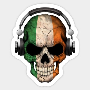 Dark Skull Deejay with Irish Flag Sticker